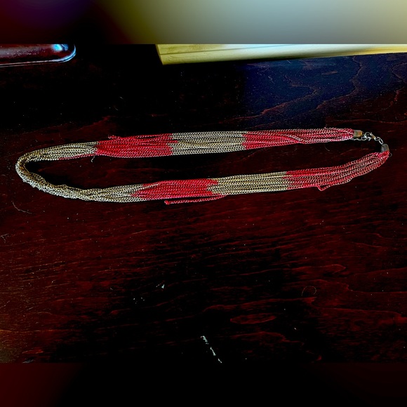 Gold and Red Necklace - Picture 1 of 3